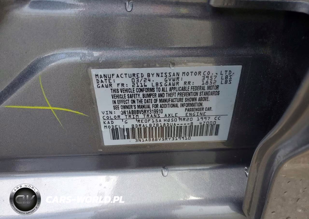 2024 Nissan Sentra S VIN:3N1AB8BV5RY319910 - 12