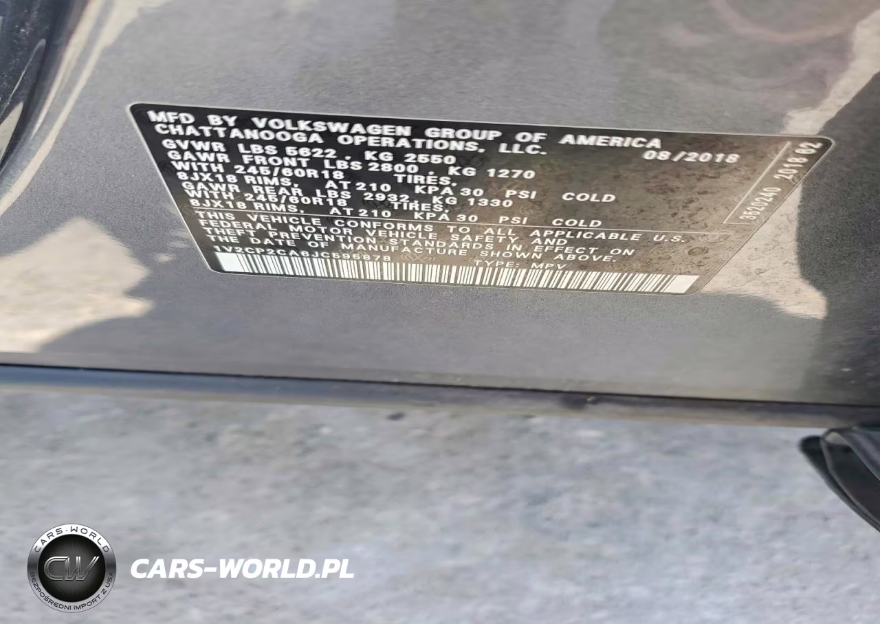 2018 Volkswagen Atlas Se VIN:1V2CP2CA6JC595878 - 13