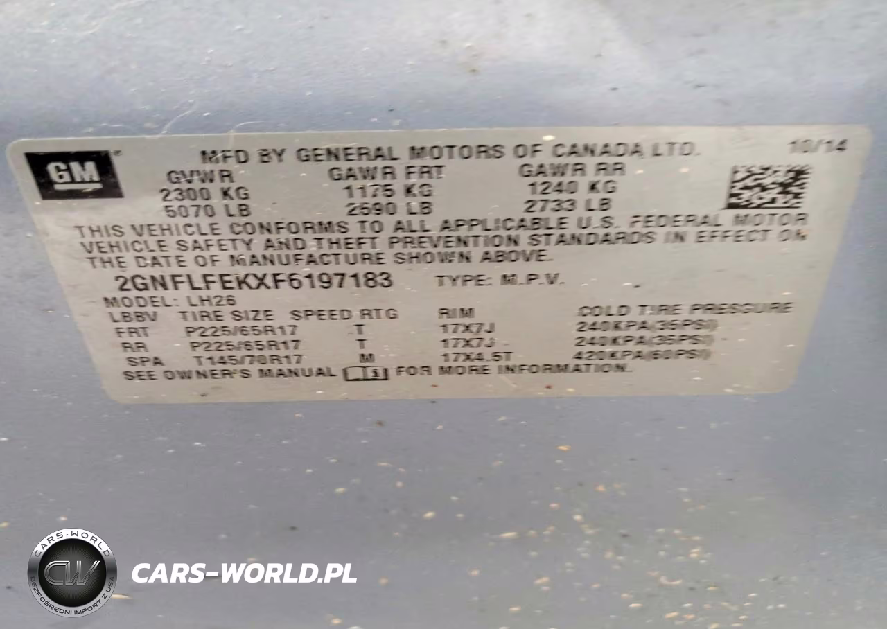 2015 Chevrolet Equinox Lt VIN:2GNFLFEKXF6197183 - 13