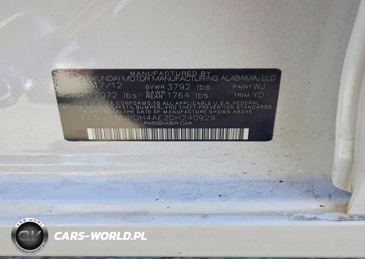 2013 Hyundai Elantra Gls VIN:5NPDH4AE2DH240929 - 12