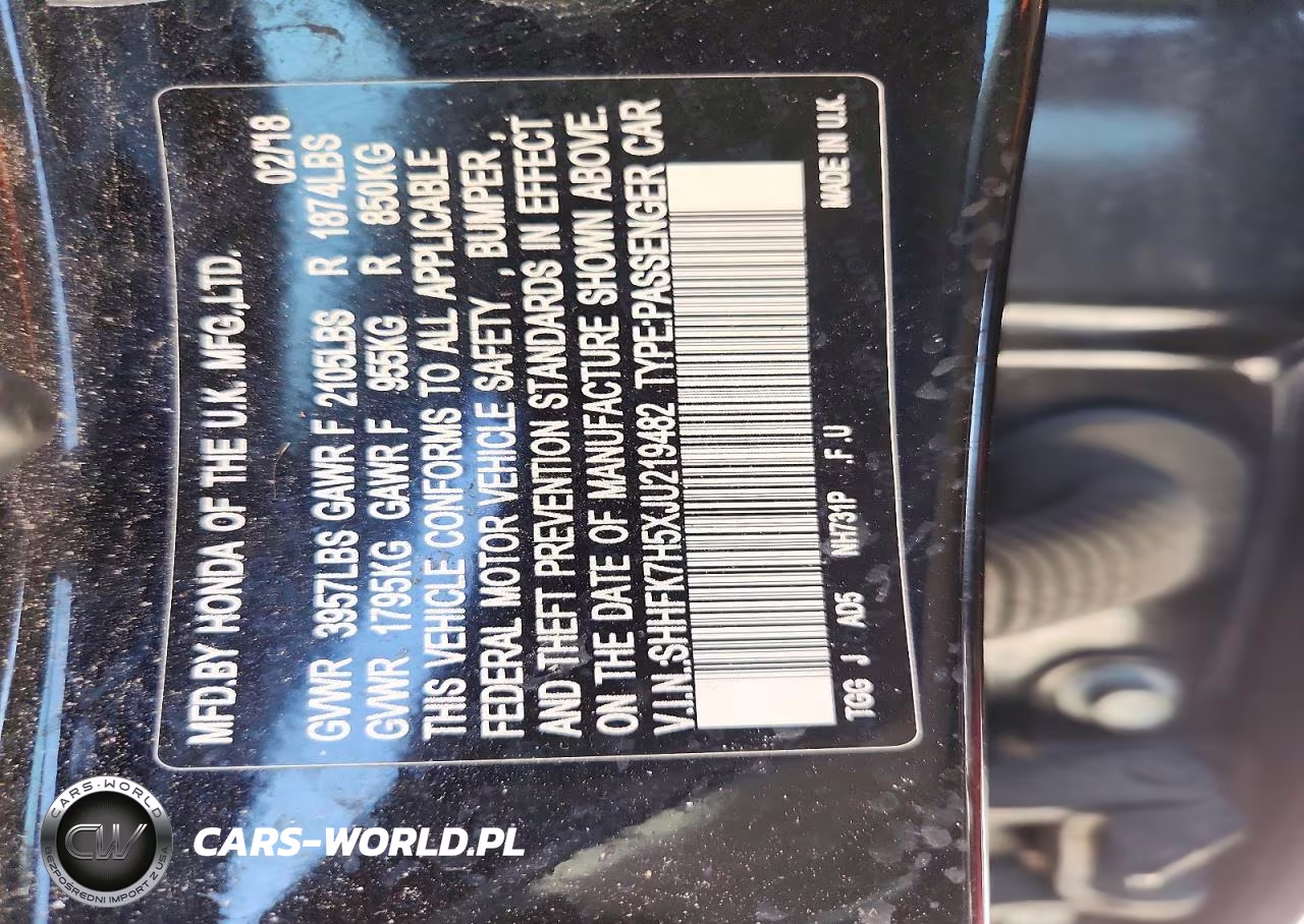 2018 Honda Civic Ex VIN:SHHFK7H5XJU219482 - 12