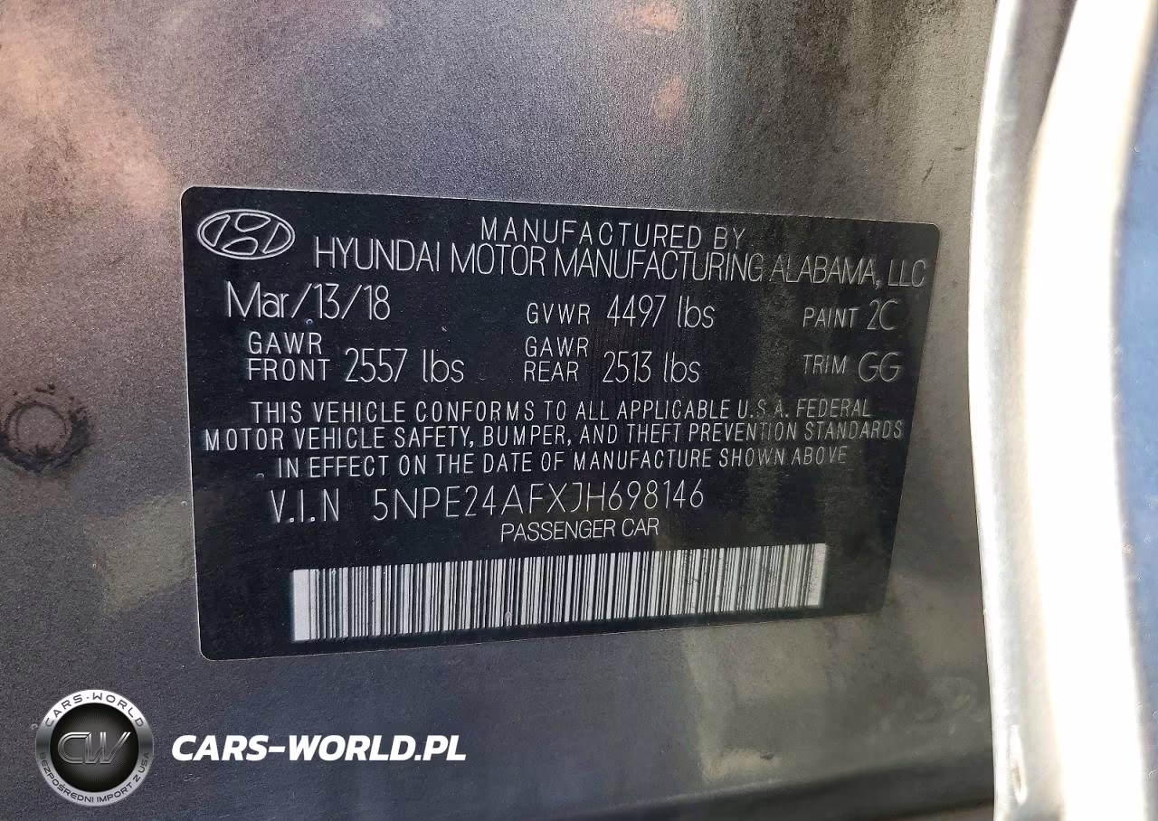 2018 Hyundai Sonata Se VIN:5NPE24AFXJH698146 - 12