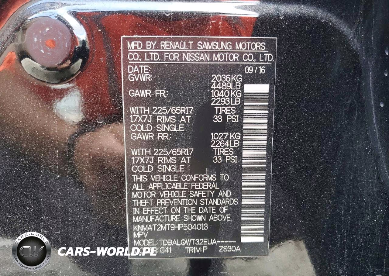 2017 Nissan Rogue Sv VIN:KNMAT2MT9HP504013 - 13