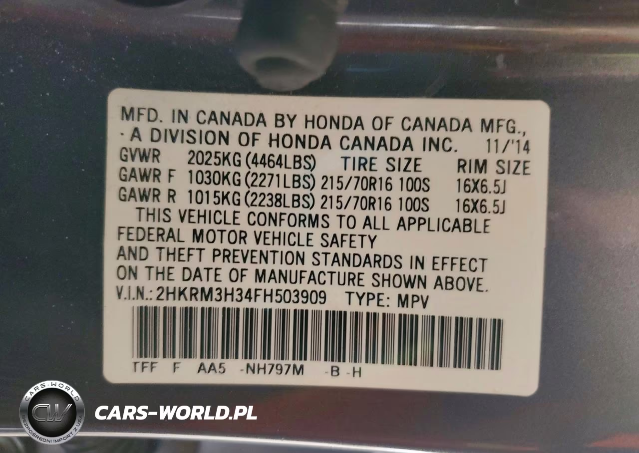 2015 Honda Cr-V Lx VIN:2HKRM3H34FH503909 - 13