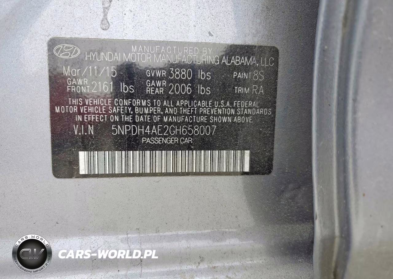 2016 Hyundai Elantra Se VIN:5NPDH4AE2GH658007 - 12