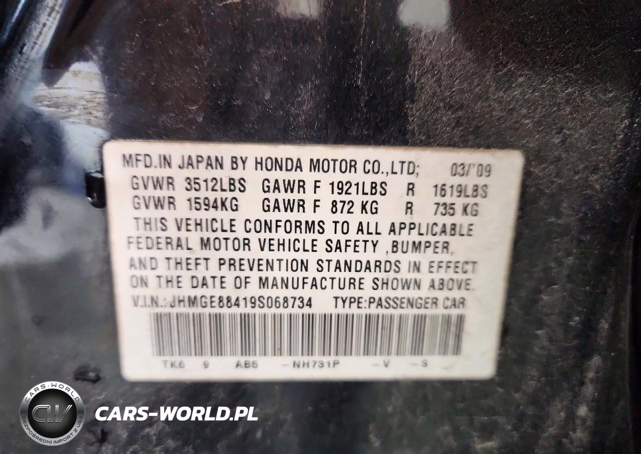 2009 Honda Fit Sport VIN:JHMGE88419S068734 - 12