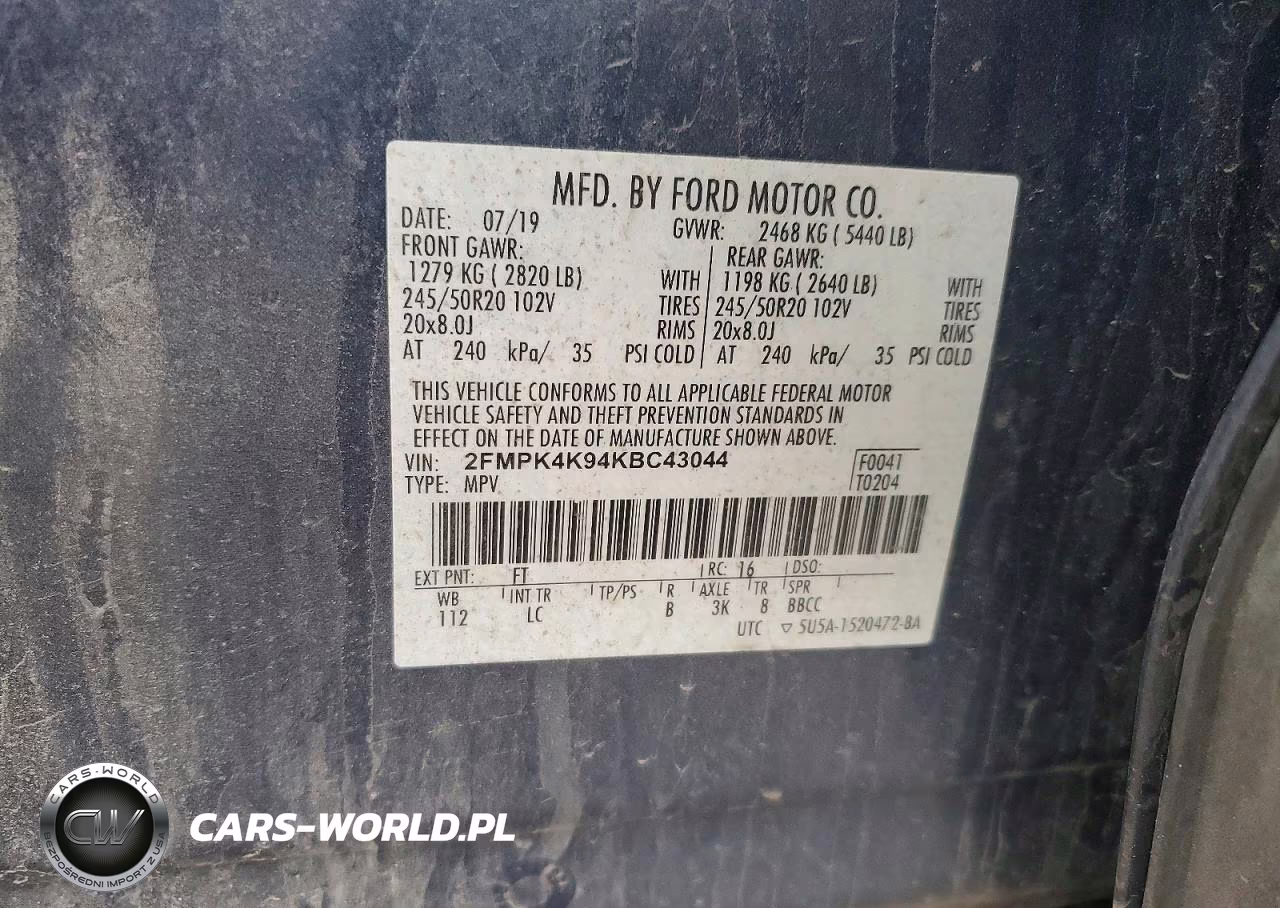 2019 Ford Edge Titanium VIN:2FMPK4K94KBC43044 - 13