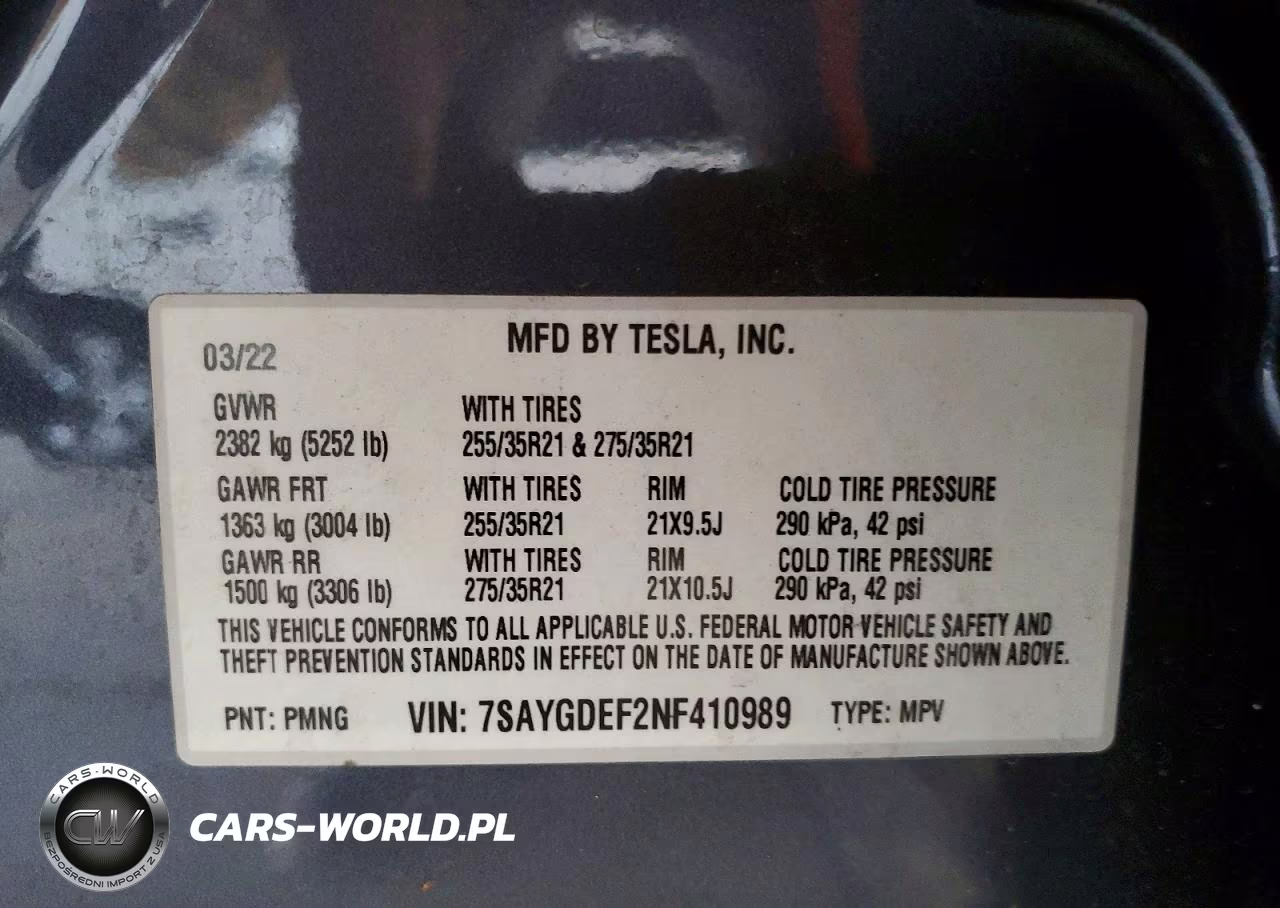 2022 Tesla Model Y VIN:7SAYGDEF2NF410989 - 12
