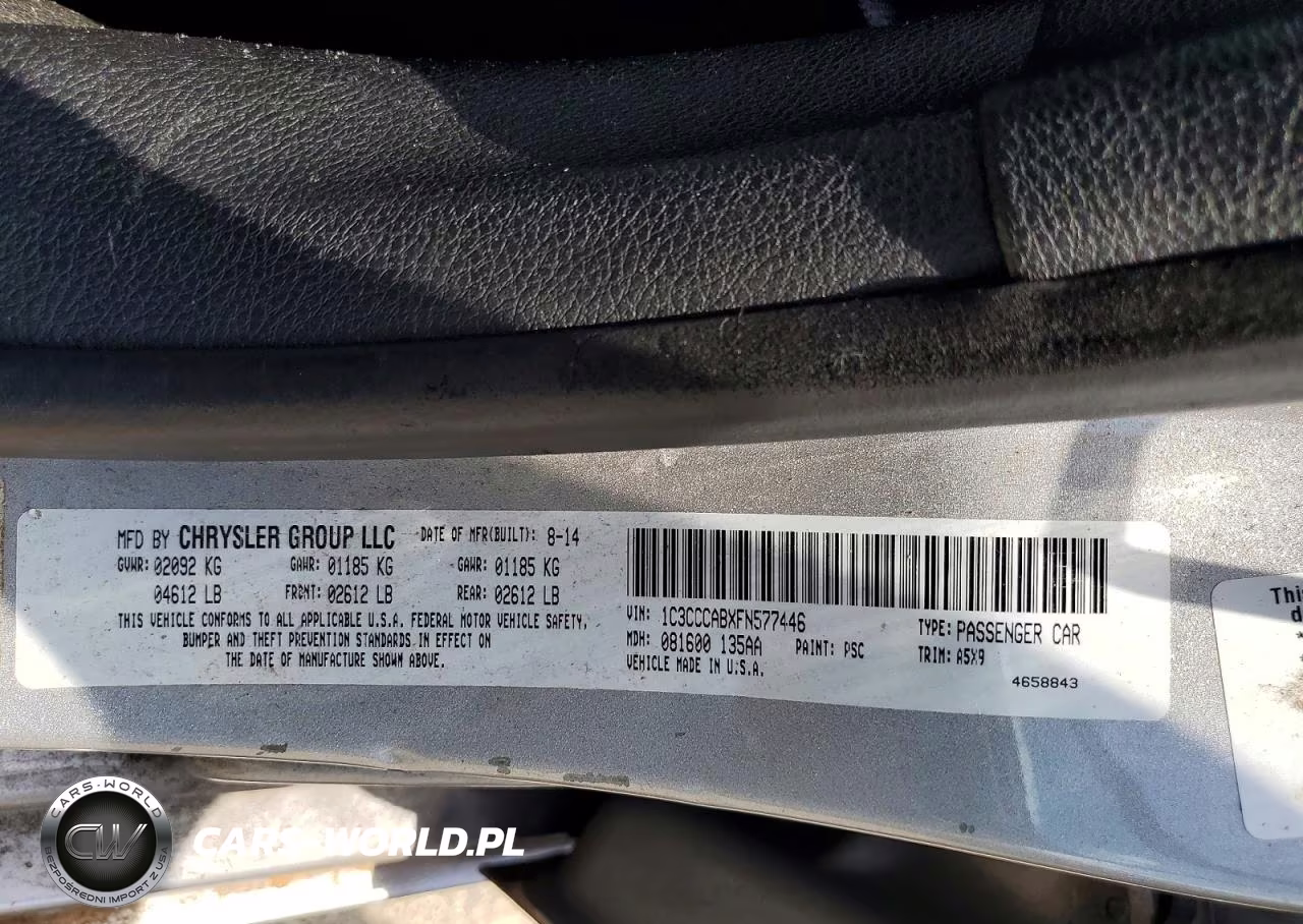 2015 Chrysler 200 Limited VIN:1C3CCCABXFN577446 - 13