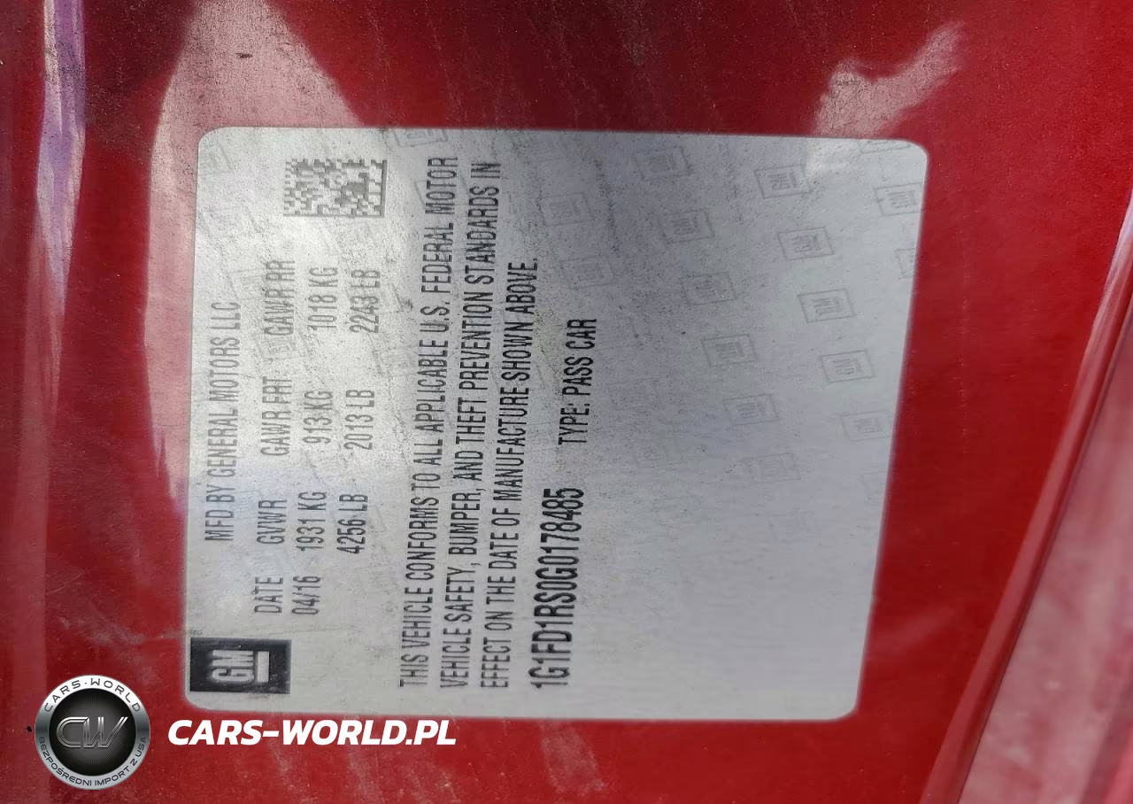 2016 Chevrolet Camaro Lt VIN:1G1FD1RS0G0178485 - 12