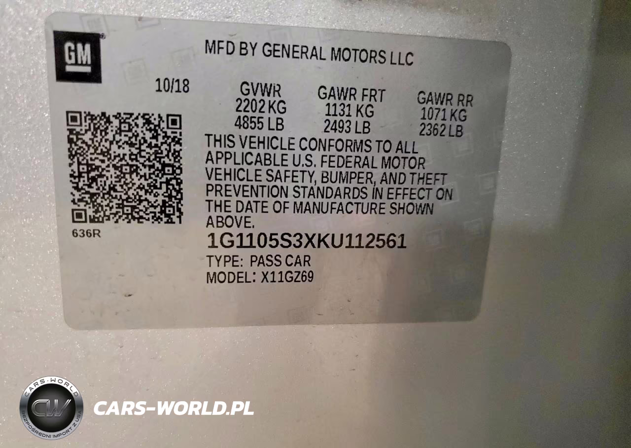 2019 Chevrolet Impala Premier VIN:1G1105S3XKU112561 - 13