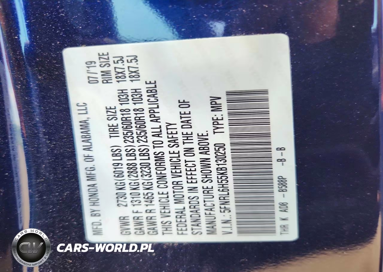 2019 Honda Odyssey Ex VIN:5FNRL6H55KB130250 - 13