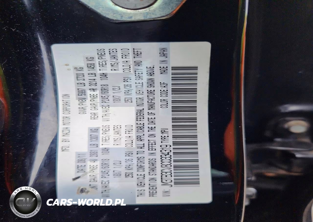 2012 Mazda Cx-9 VIN:JM3TB3CV8C0334319 - 12
