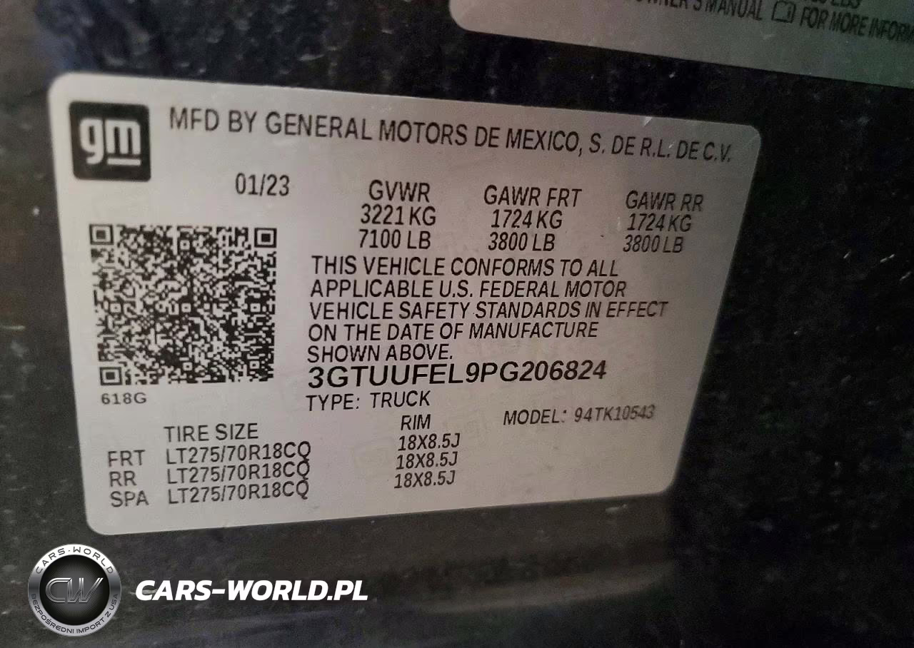 2023 GMC Sierra K1500 At4X VIN:3GTUUFEL9PG206824 - 13