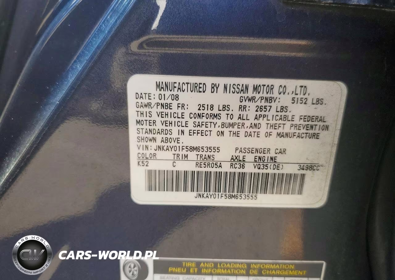 2008 Infiniti M35 X VIN:JNKAY01F58M653555 - 12