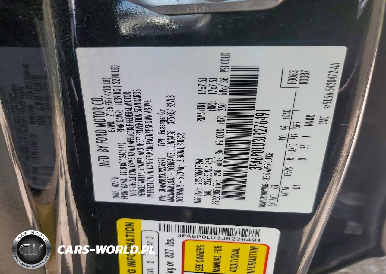 2018 Ford Fusion VIN:3FA6P0LU3JR276491 - 12