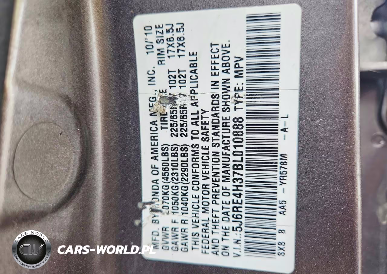 2011 Honda Cr-V Lx VIN:5J6RE4H37BL010888 - 13