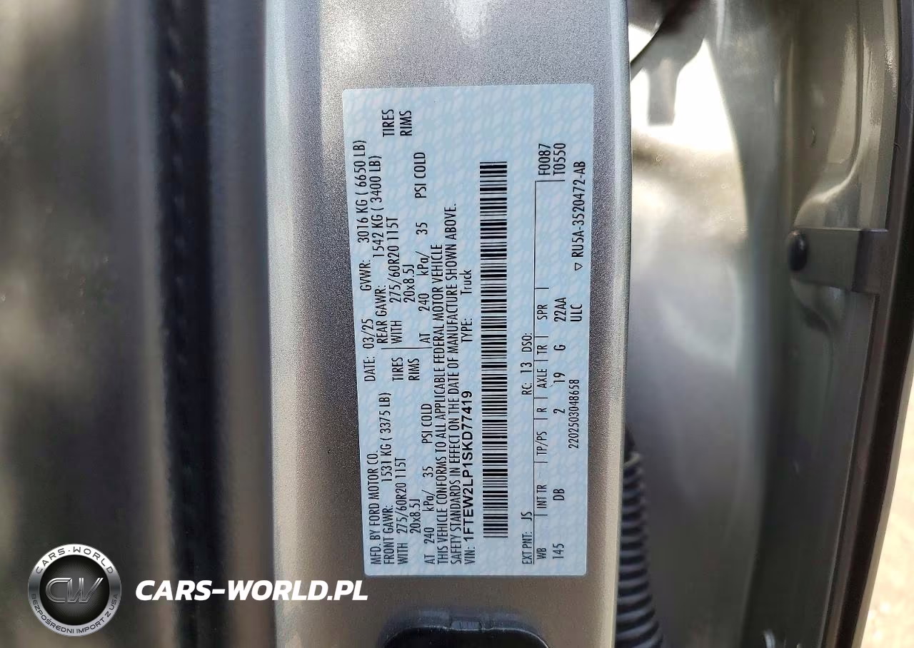 2025 Ford F150 Stx VIN:1FTEW2LP1SKD77419 - 12