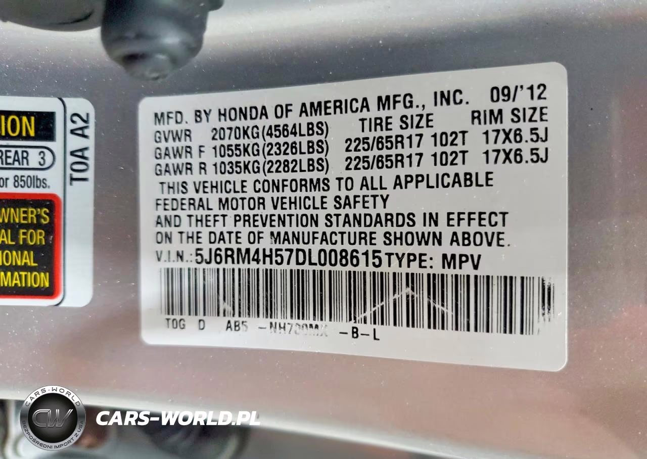 2013 Honda Cr-V Ex VIN:5J6RM4H57DL008615 - 14