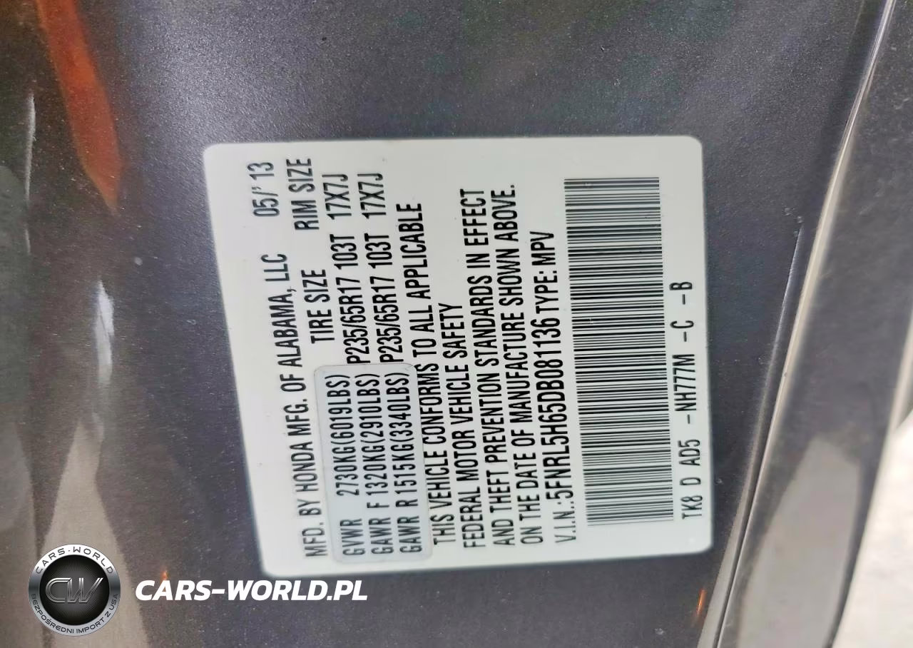 2013 Honda Odyssey Exl VIN:5FNRL5H65DB081136 - 13