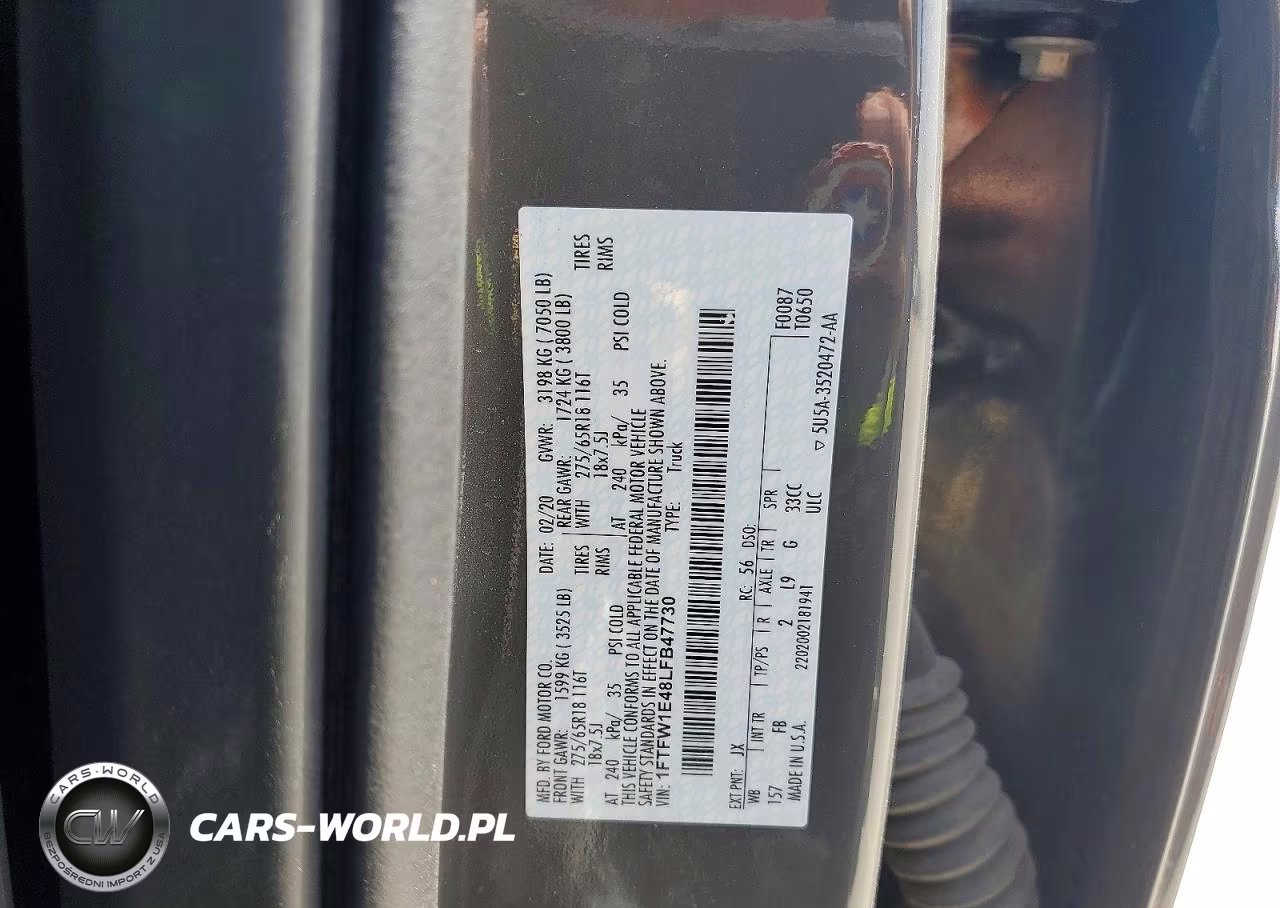 2020 Ford F150 VIN:1FTFW1E48LFB47730 - 13