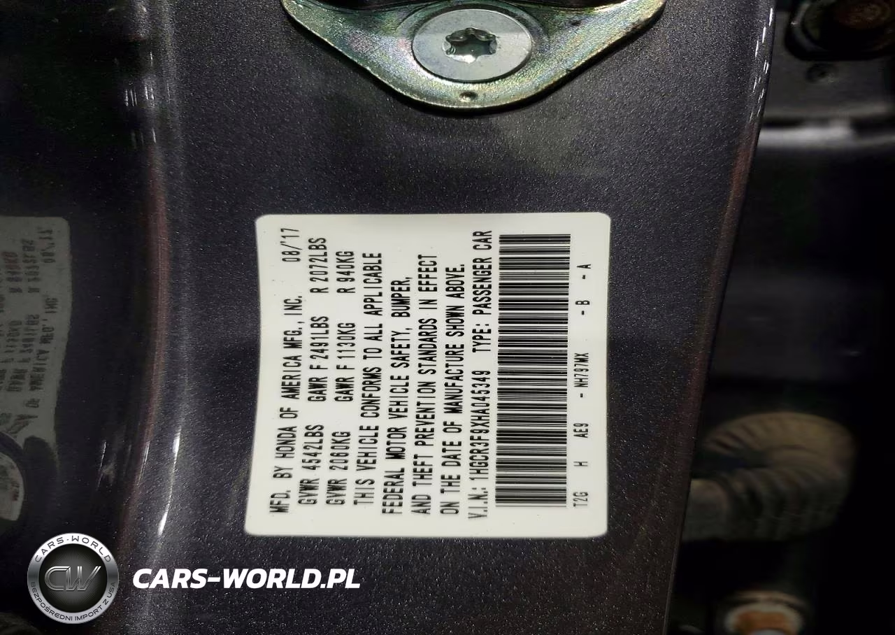2017 Honda Accord Touring VIN:1HGCR3F9XHA045349 - 13