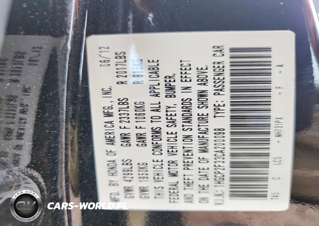 2012 Honda Accord Lx VIN:1HGCP2F33CA200098 - 13