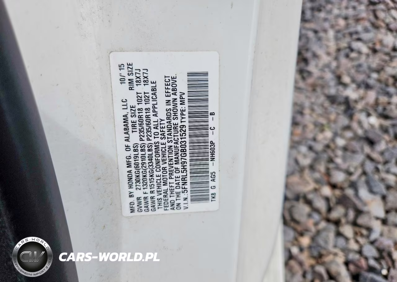 2016 Honda Odyssey Touring VIN:5FNRL5H97GB031529 - 14