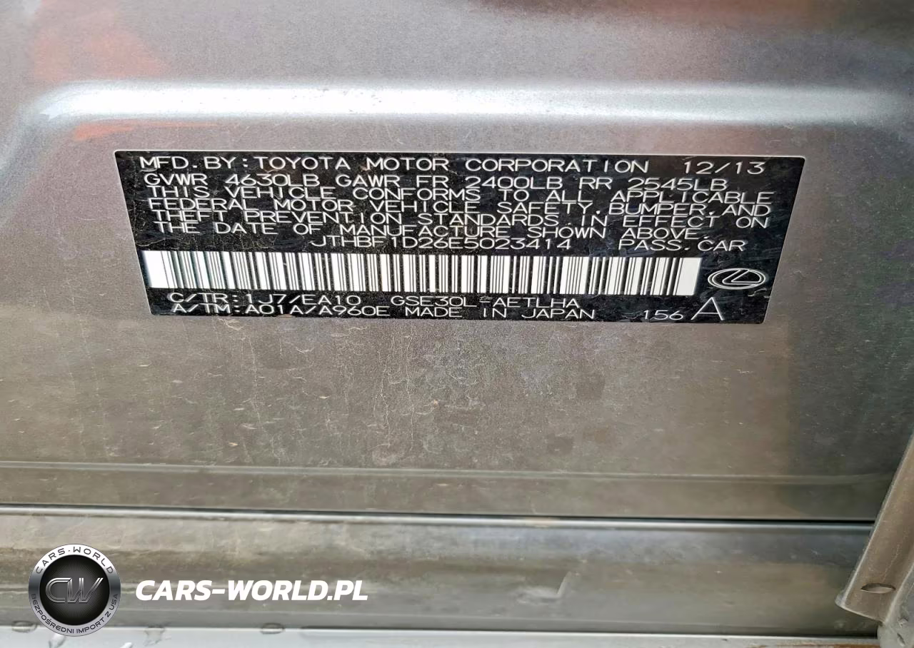 2014 Lexus Is 250 VIN:JTHBF1D26E5023414 - 12