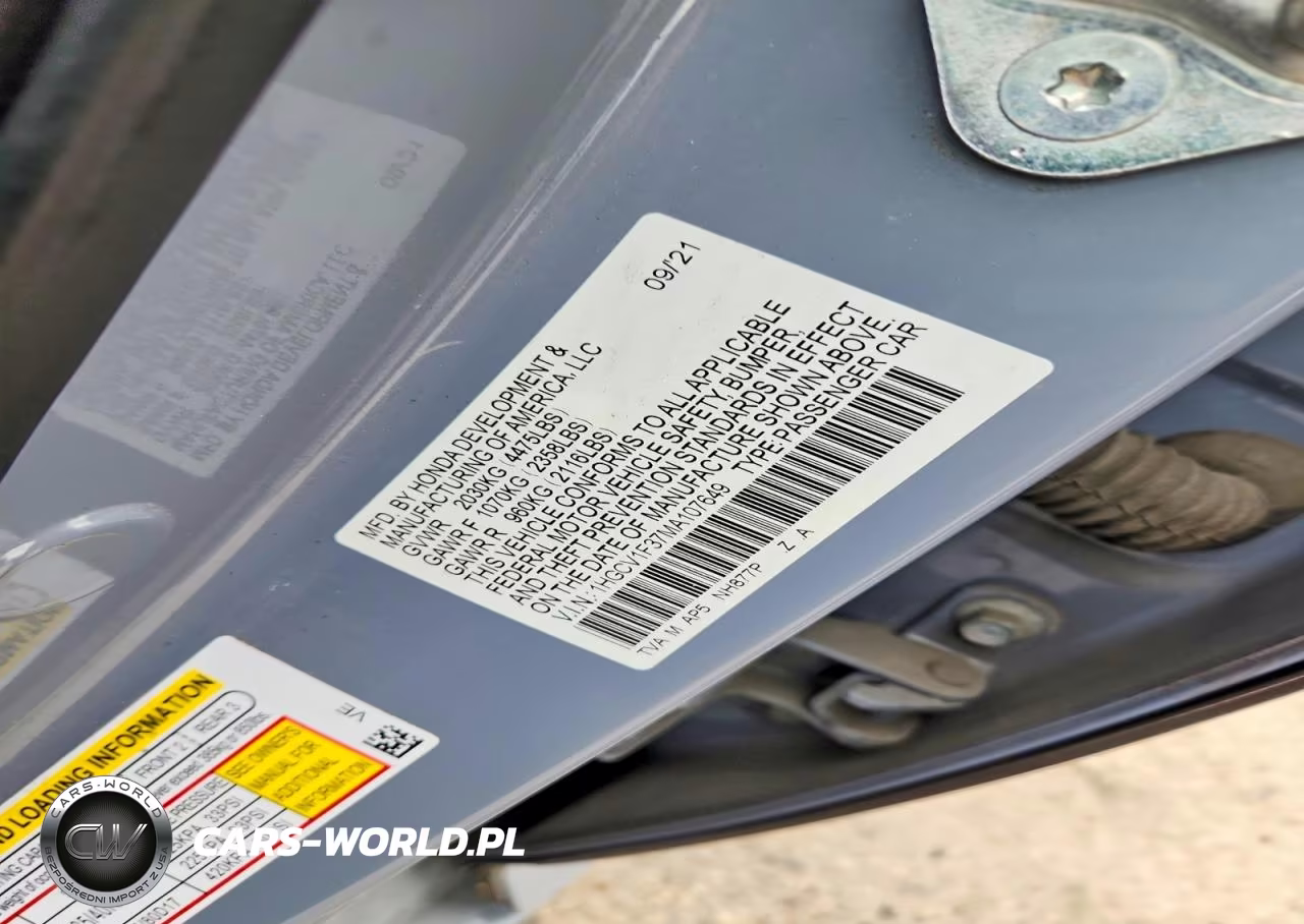 2021 Honda Accord Sport VIN:1HGCV1F37MA107649 - 12