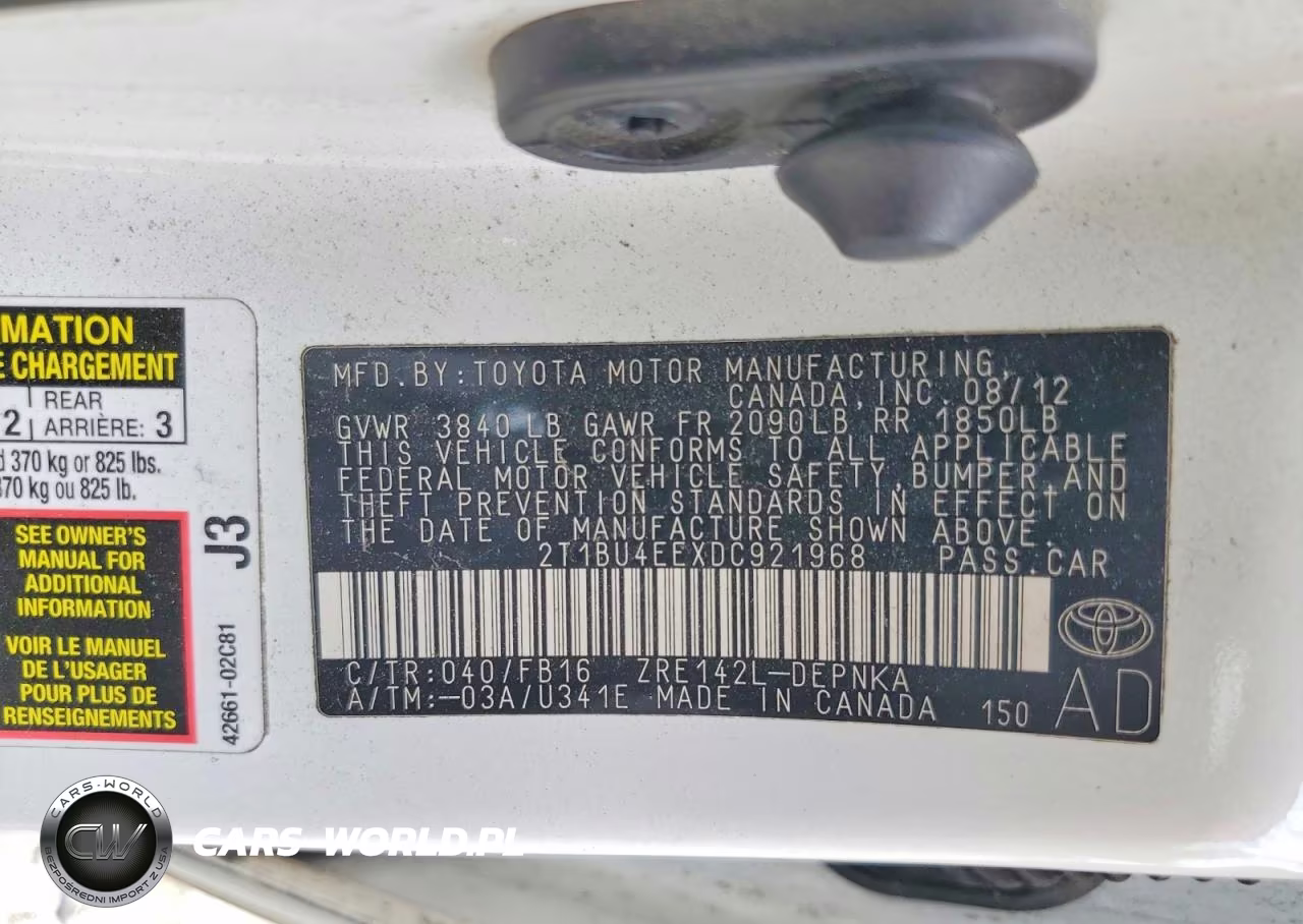2013 Toyota Corolla Base VIN:2T1BU4EEXDC921968 - 12