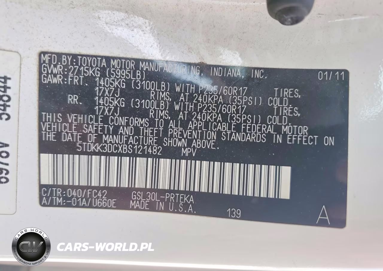 2011 Toyota Sienna Le VIN:5TDKK3DCXBS121482 - 13