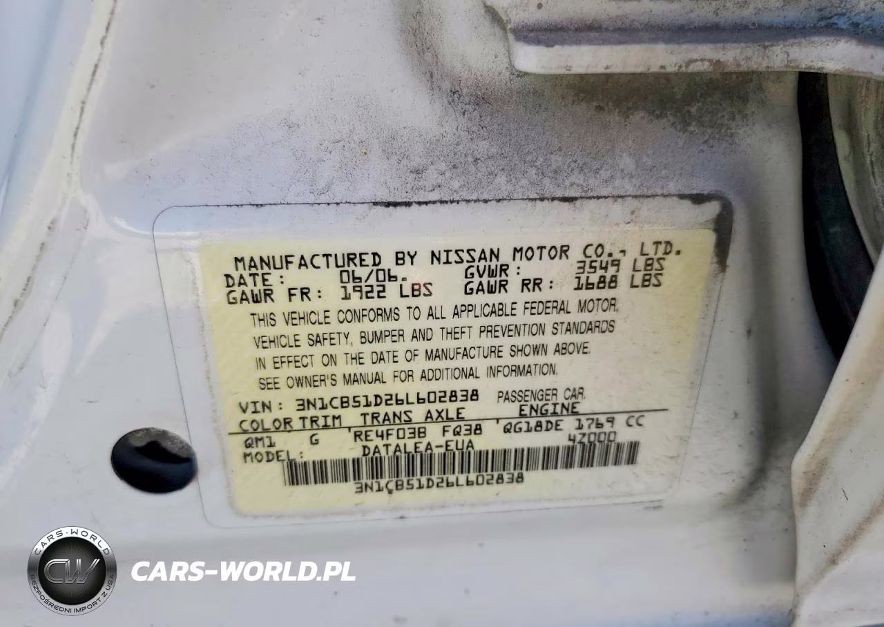 2006 Nissan Sentra 1.8 VIN:3N1CB51D26L602838 - 12