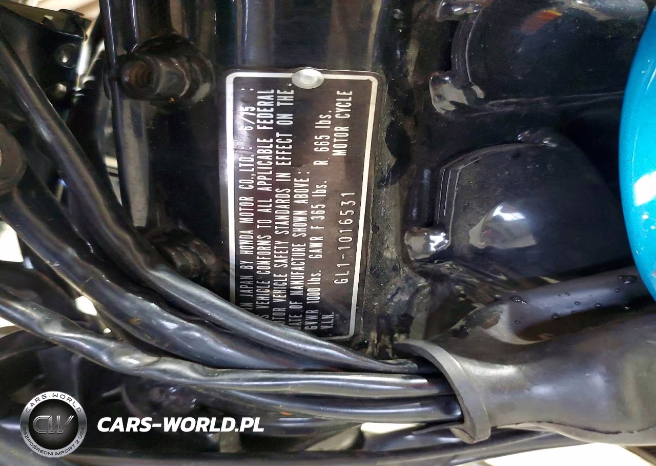 1975 Honda Goldwing VIN:GL11016531 - 9