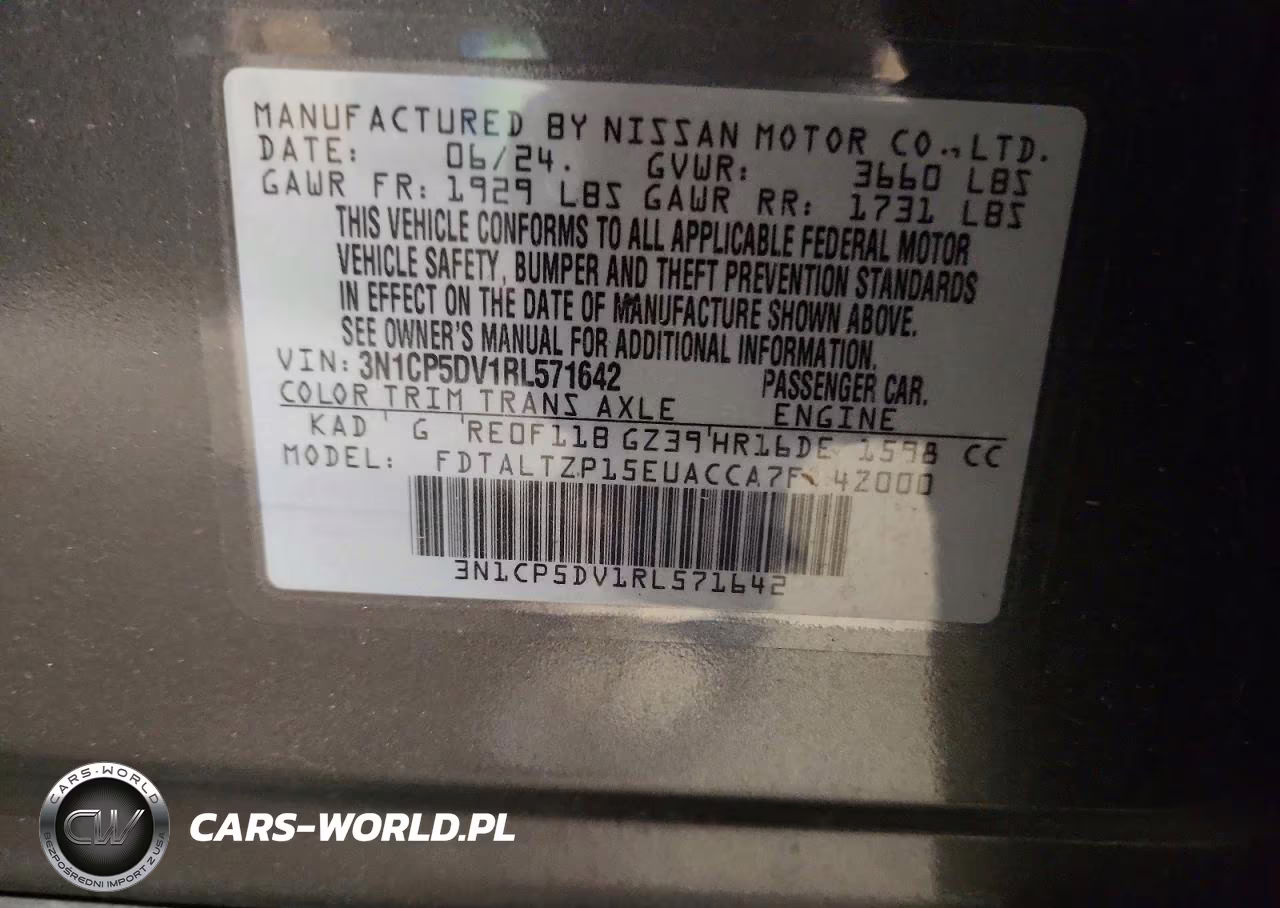 2024 Nissan Kicks Sr VIN:3N1CP5DV1RL571642 - 13