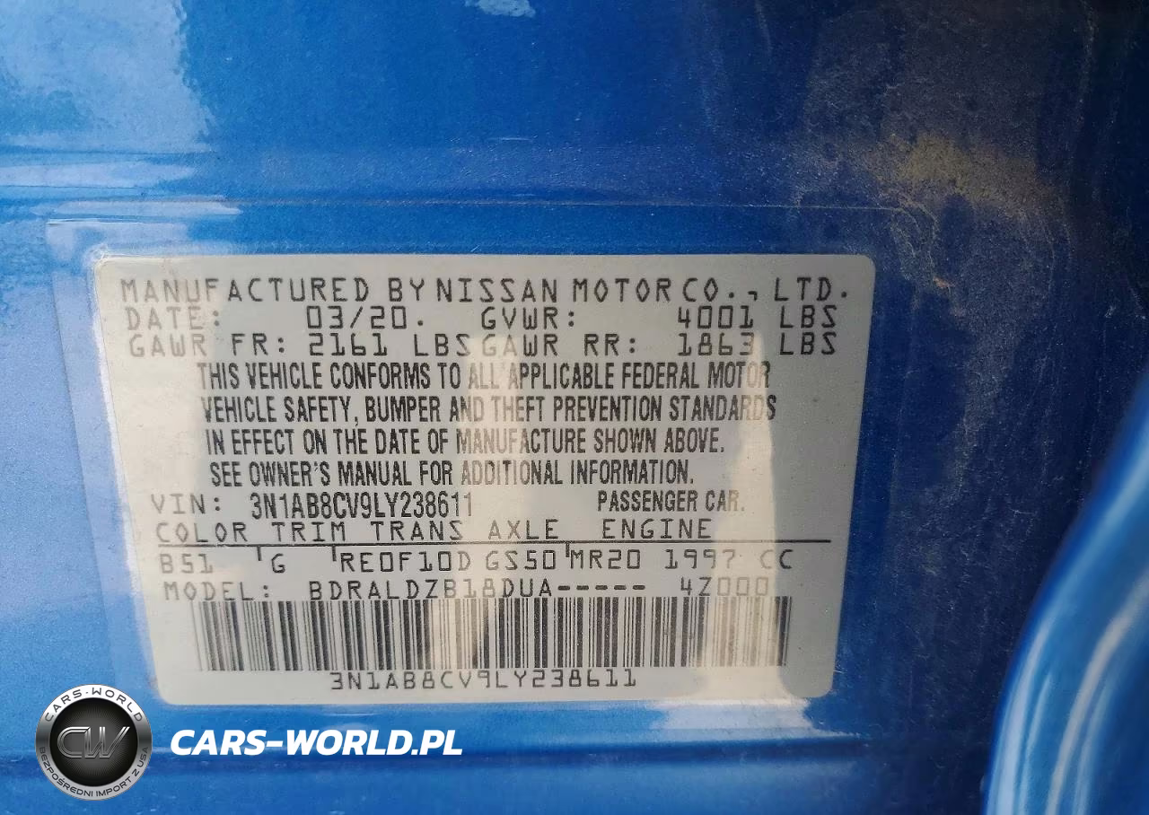 2020 Nissan Sentra Sv VIN:3N1AB8CV9LY238611 - 12