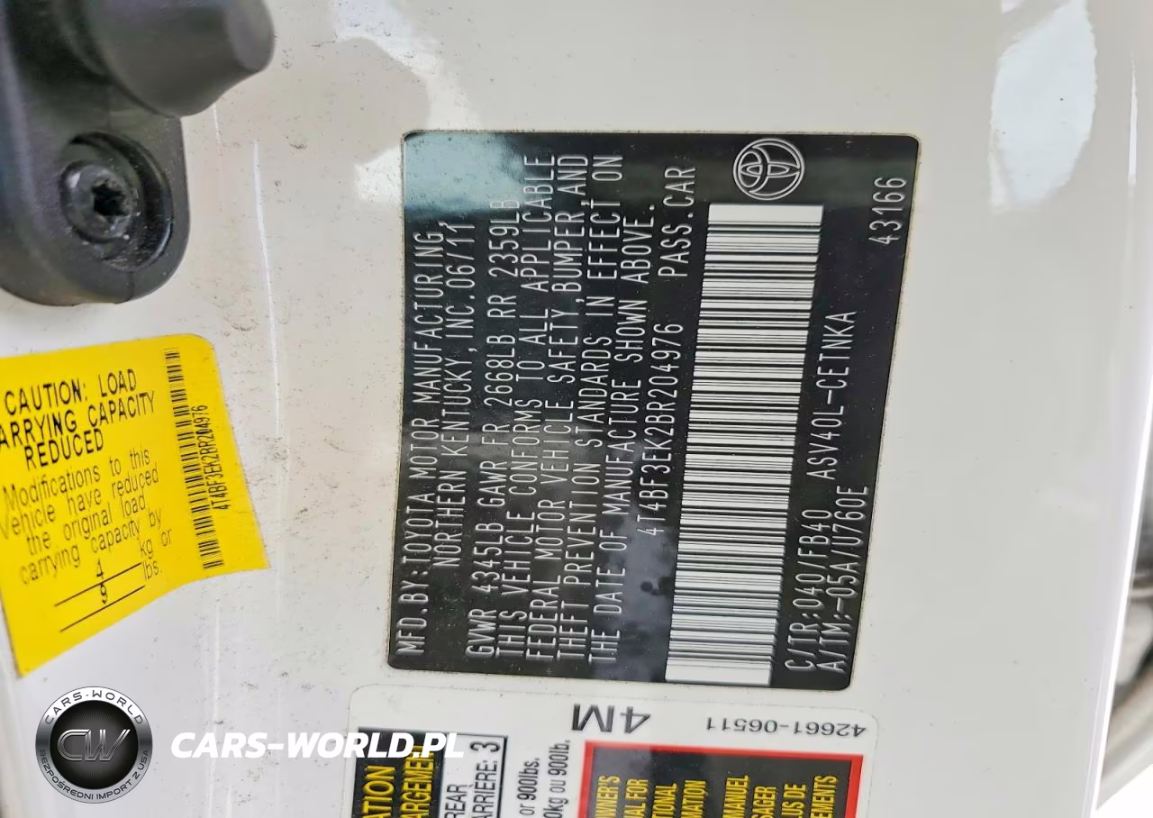 2011 Toyota Camry Le VIN:4T4BF3EK2BR204976 - 12