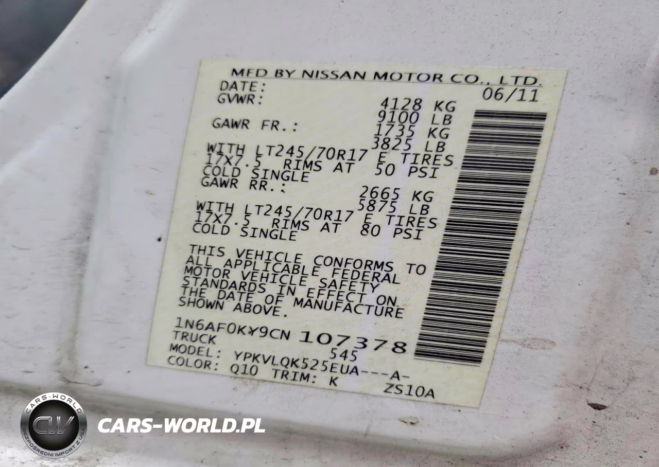 2012 Nissan Nv 2500 Hd S VIN:1N6AF0KY9CN107378 - 13