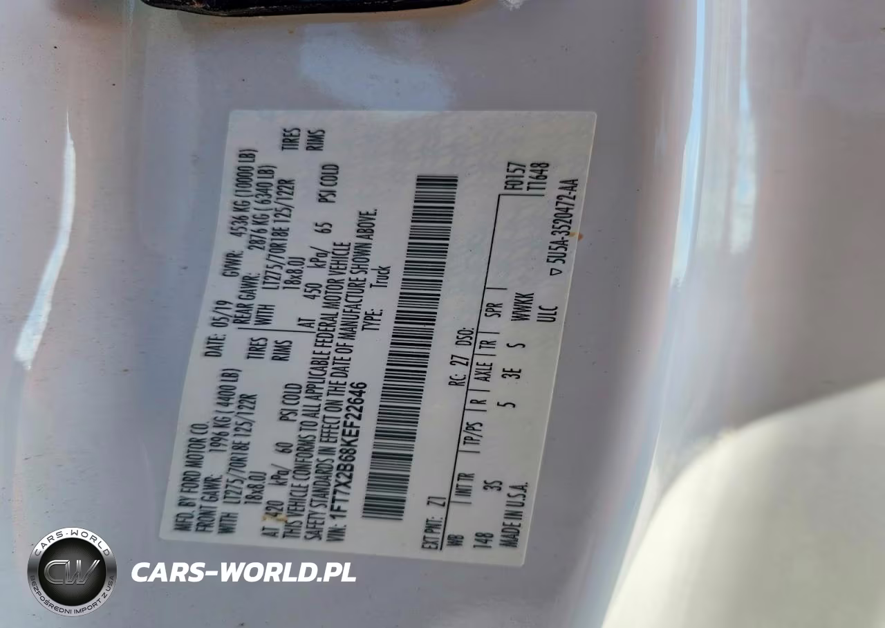 2019 Ford F250 Super Duty VIN:1FT7X2B68KEF22646 - 12