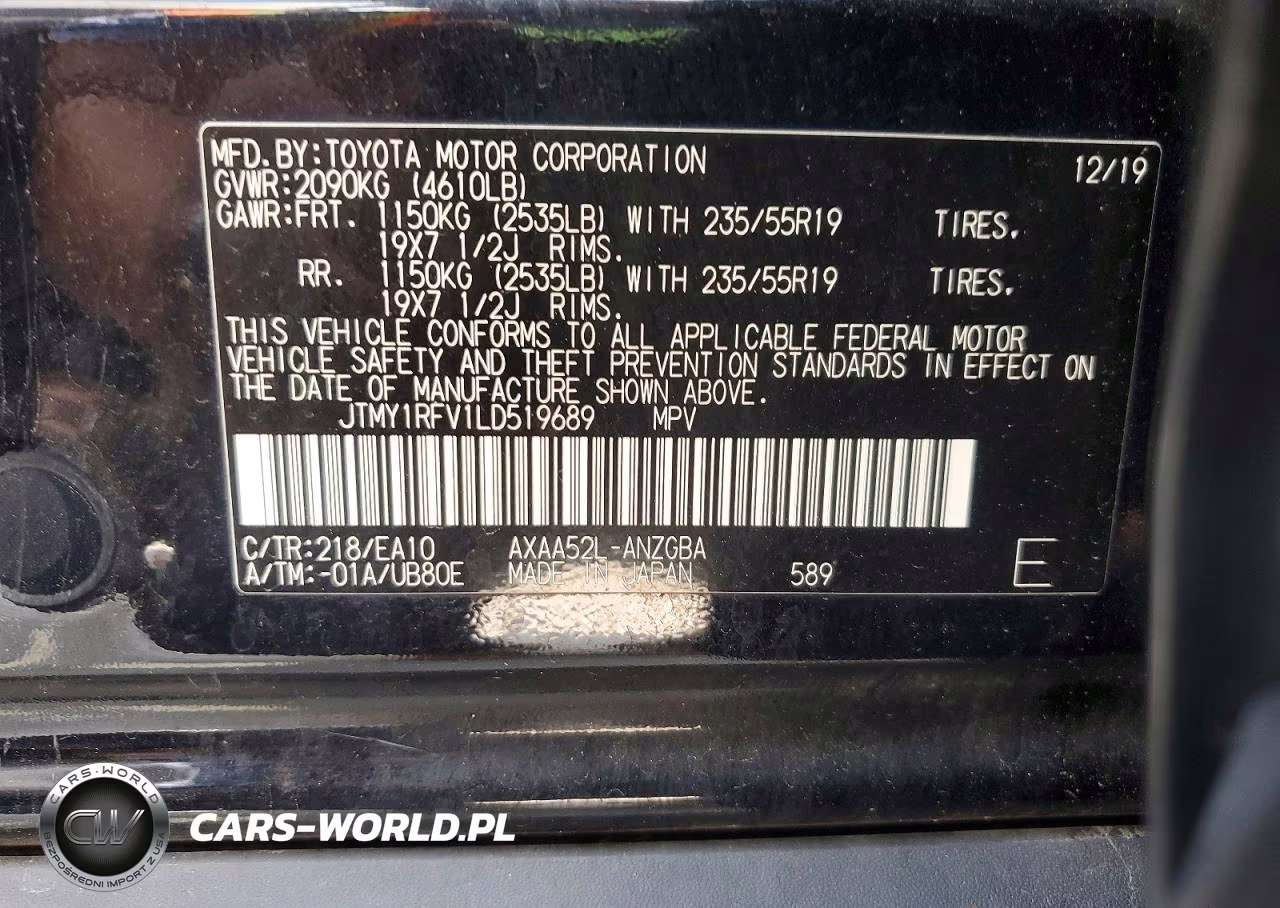 2020 Toyota Rav4 Limited VIN:JTMY1RFV1LD519689 - 12