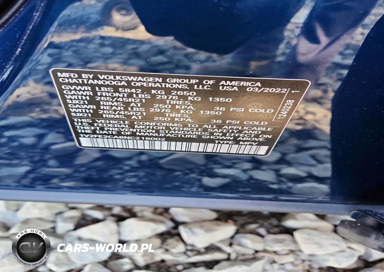 2022 Volkswagen Atlas Cross Sport Sel Premium R-Line VIN:1V2FE2CA8NC216002 - 13