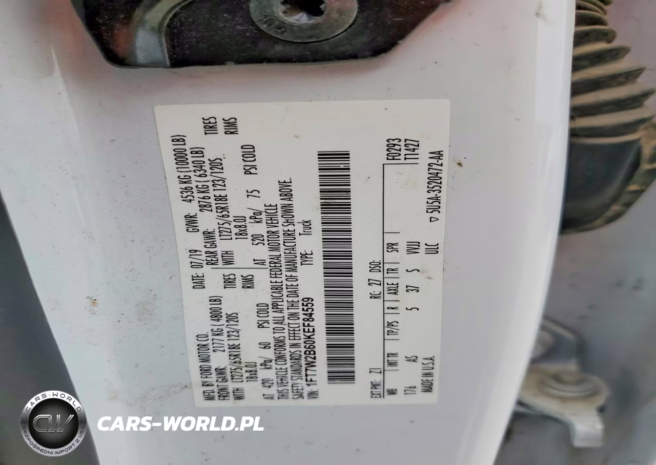 2019 Ford F250 Super Duty VIN:1FT7W2B60KEF84559 - 12
