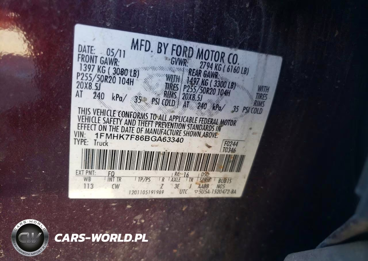 2011 Ford Explorer Limited VIN:1FMHK7F86BGA63340 - 13