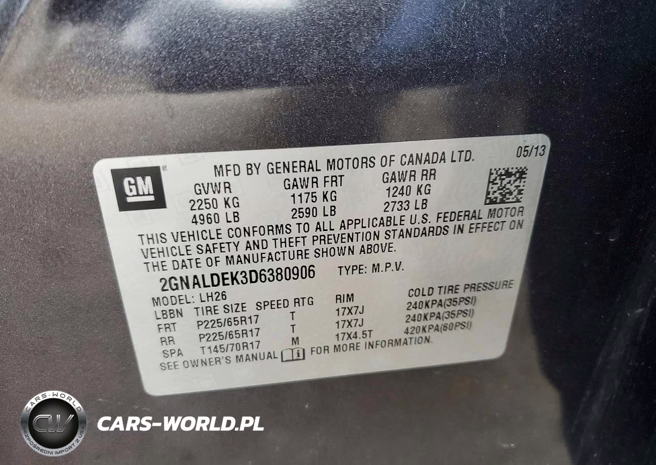 2013 Chevrolet Equinox Lt VIN:2GNALDEK3D6380906 - 13