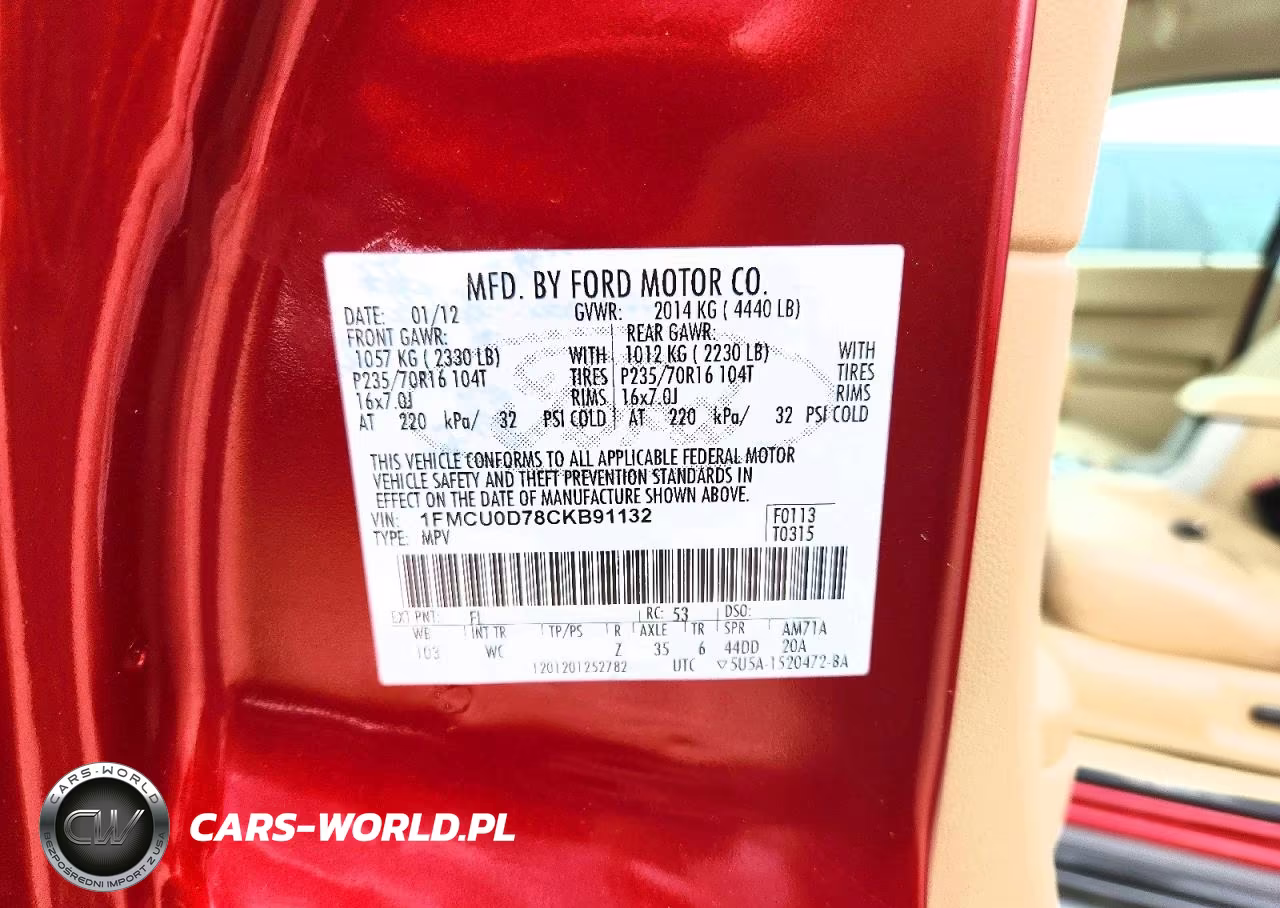 2012 Ford Escape Xlt VIN:1FMCU0D78CKB91132 - 12