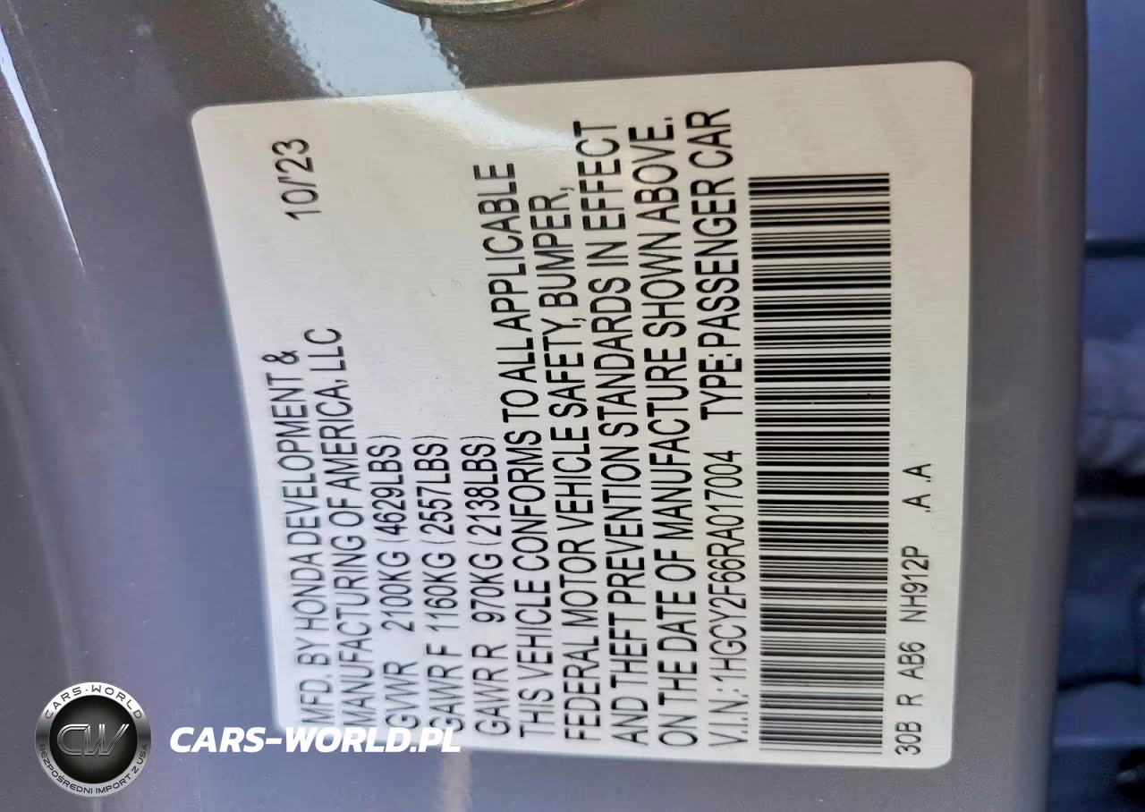 2024 Honda Accord Hybrid Exl VIN:1HGCY2F66RA017004 - 12