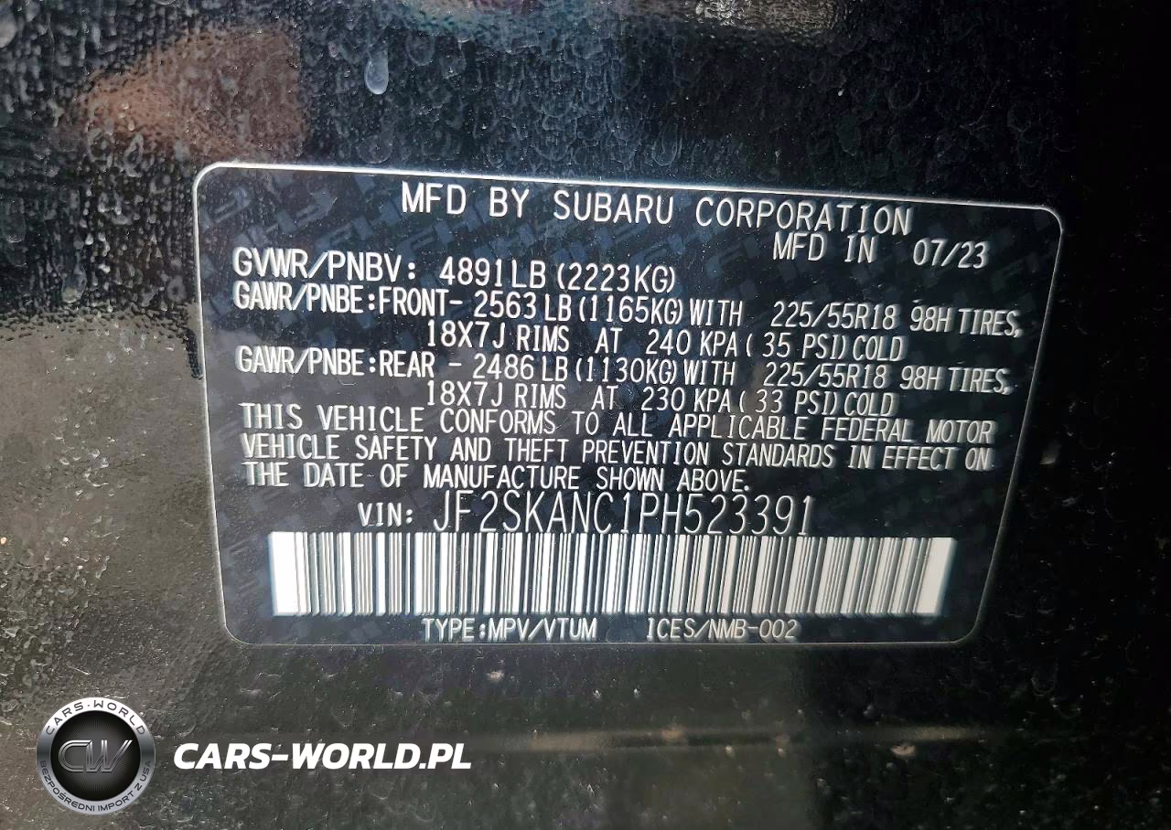 2023 Subaru Forester Limited VIN:JF2SKANC1PH523391 - 13