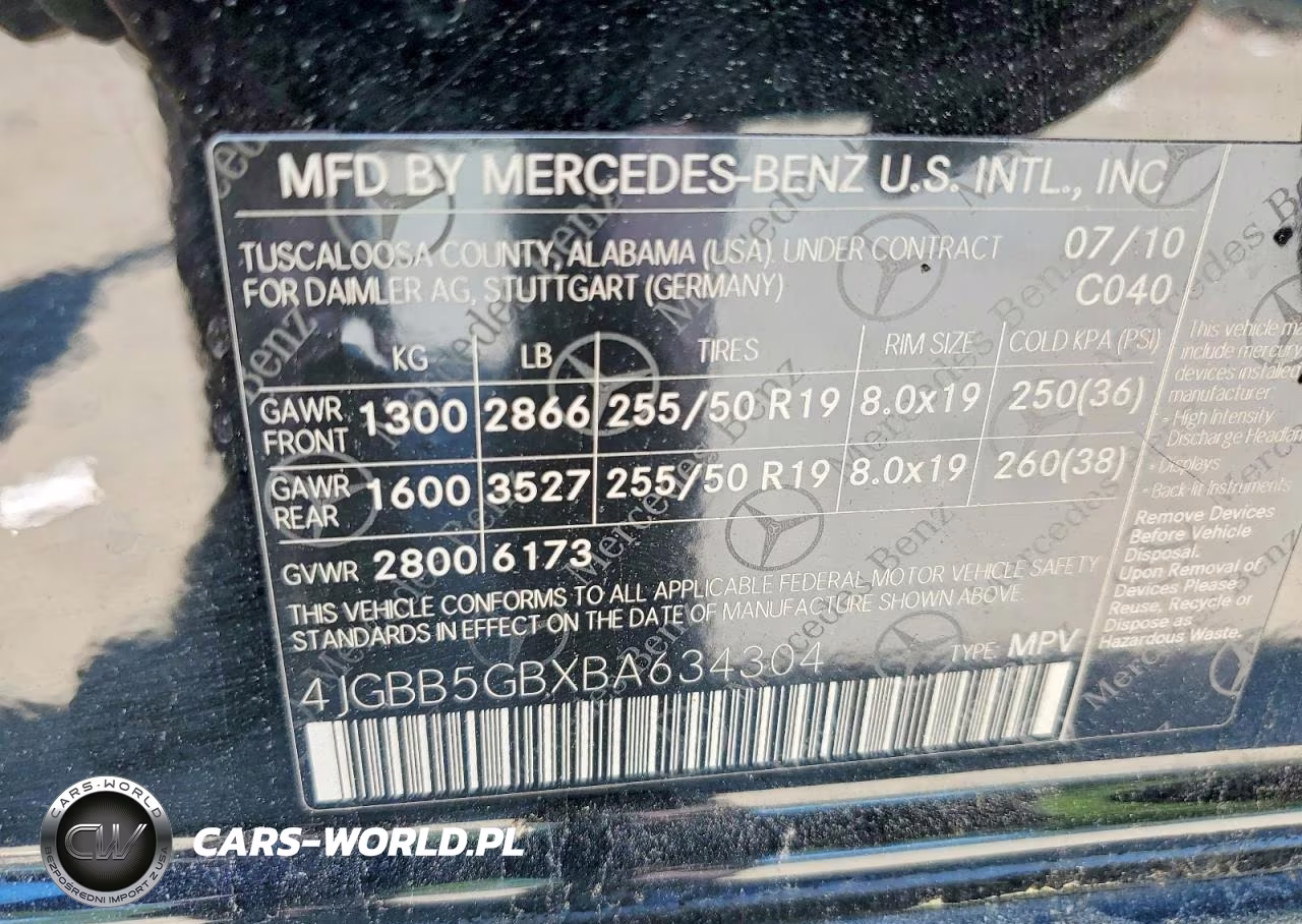 2011 Mercedes-Benz Ml 350 VIN:4JGBB5GBXBA634304 - 13