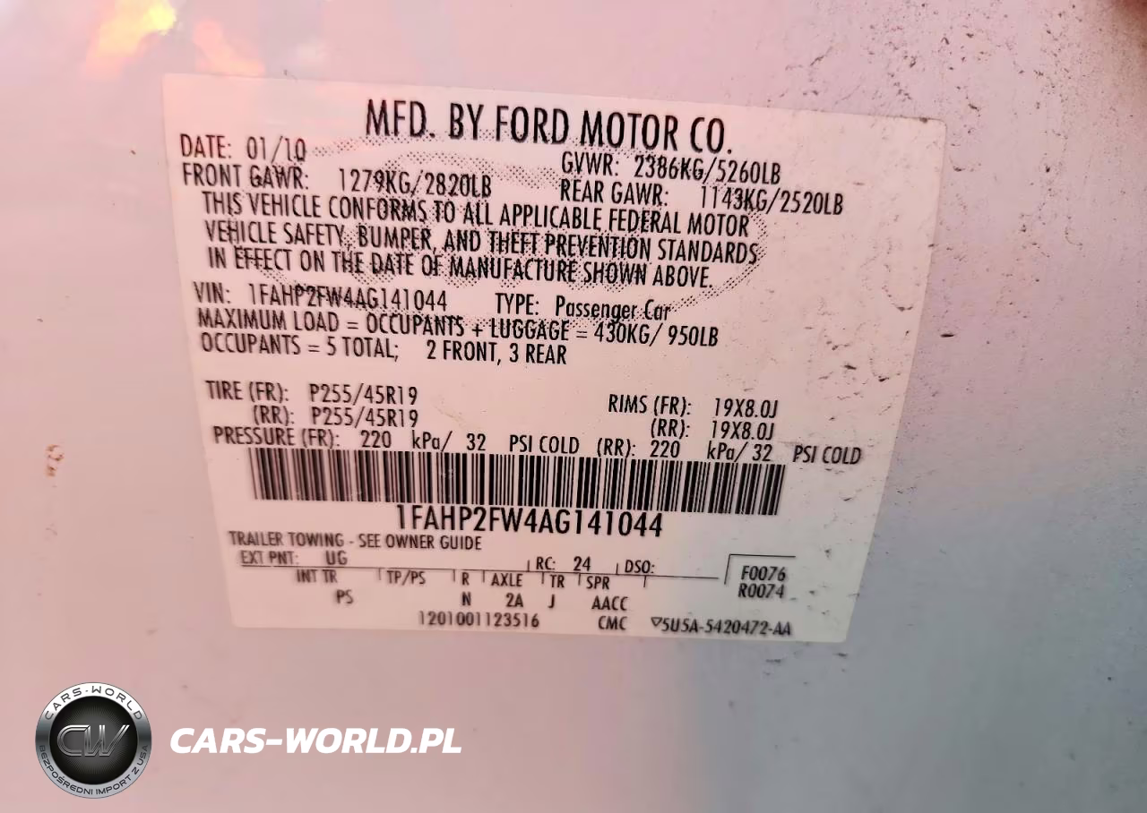 2010 Ford Taurus Limited VIN:1FAHP2FW4AG141044 - 12