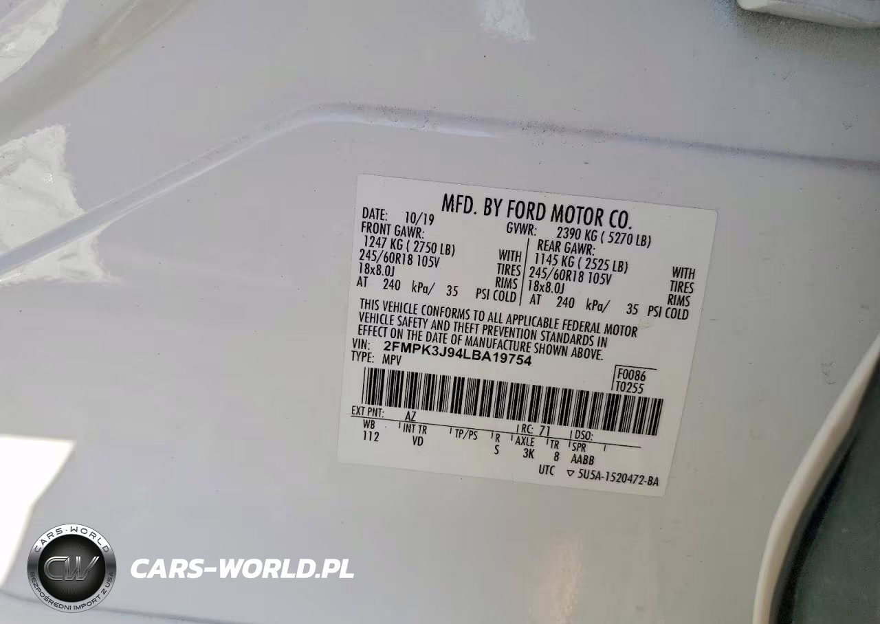 2020 Ford Edge Sel VIN:2FMPK3J94LBA19754 - 13